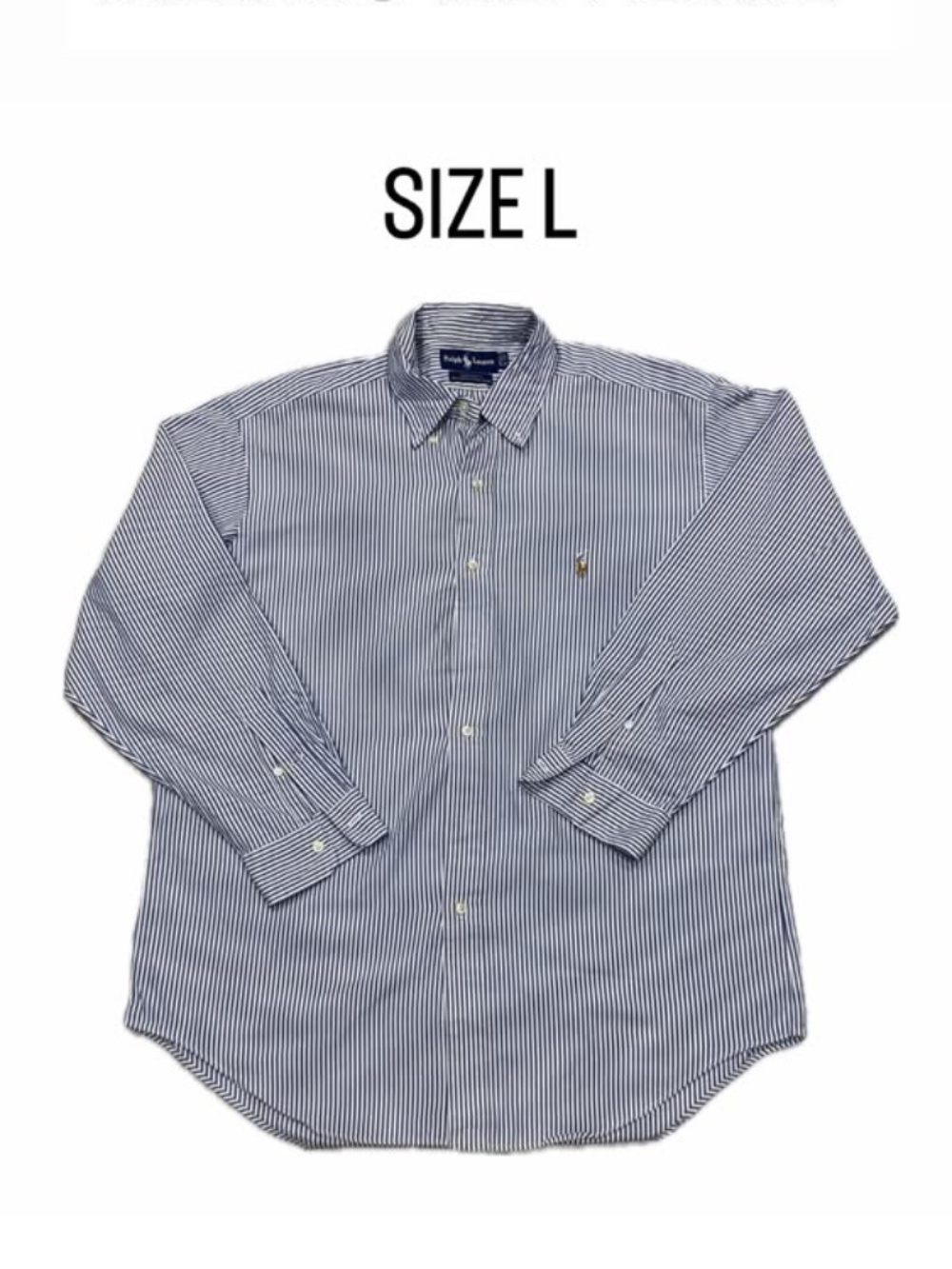 Ralph Lauren Yarmouth Striped Oxford Button Down Shirt Size L Blue White